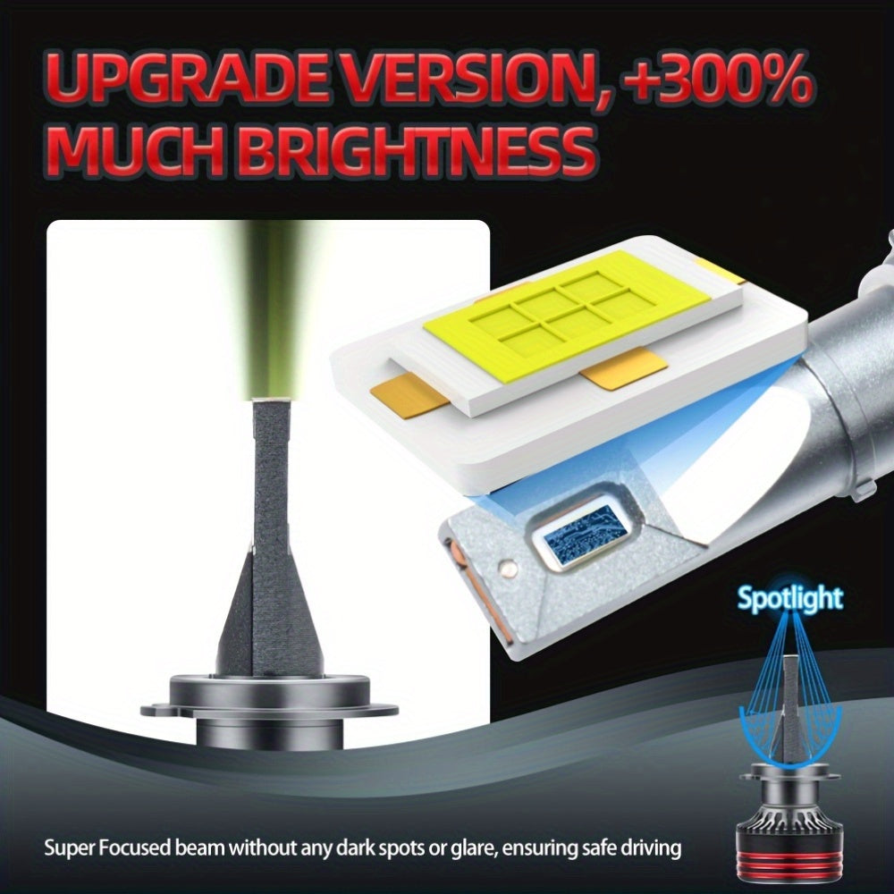 2-Pack H4 H7 9005 9006 H11 H1 H13 High/Low Beam LED Car Headlights, 1000% Super Bright, Canbus External Driver, 320W High Power Bulbs 60000LM, Long Life Fast Cooling Fan