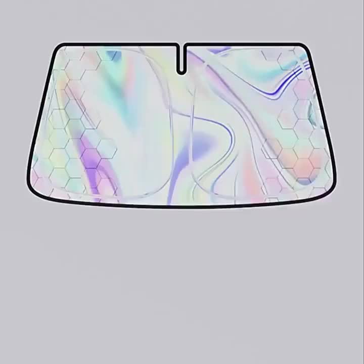 2026 New Portable Car Windshield Sunshade, 31.5*55.91" Titanium Silver, Foldable Four-Layer Diamond Mesh Sunshade, Heat Insulation & UV Protection, Easy to Install, Fits Most Vehicles