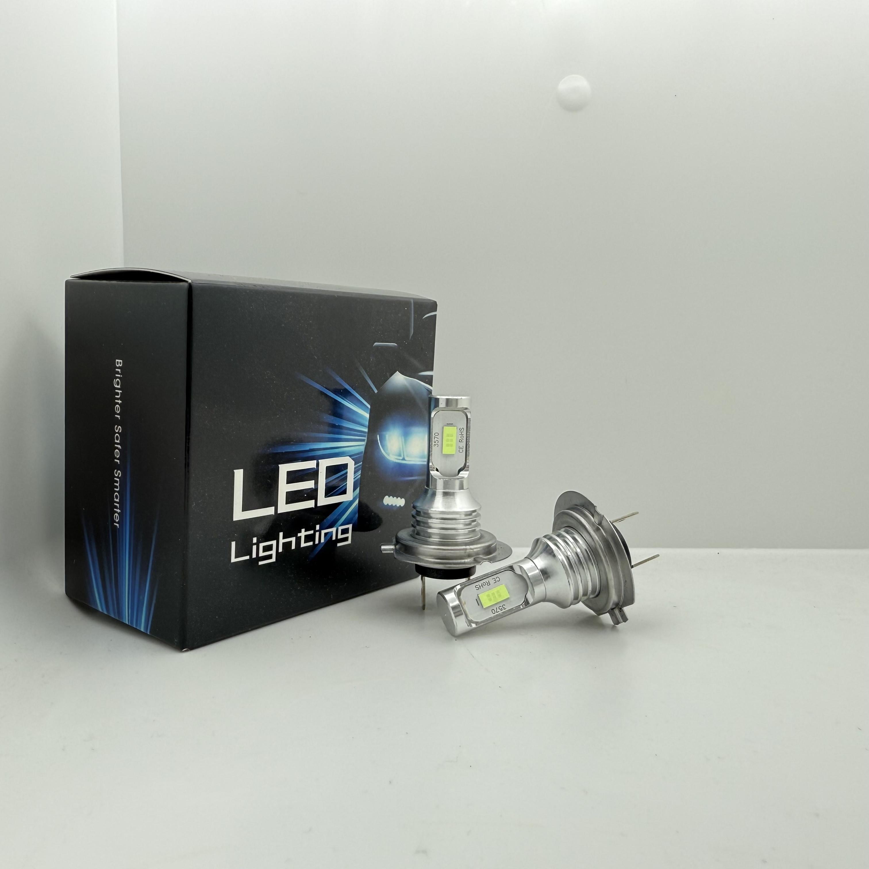 2个装 H7 LED 大灯灯泡套装，高/低光束 6000K 白光 3000K 黄光 8000K 蓝光 超亮蓝，不含电池