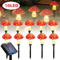 20/10 Pcs Outdoor Solar String Lights, LED Twinkling Fairy Mushroom Light, 12 Lighting Modes, Ground Insert Type, Red Mushroom Garden Decorative Light, Suitable for Party, Wedding, Camping, Lawn, Flower Bed, Valentine's Day