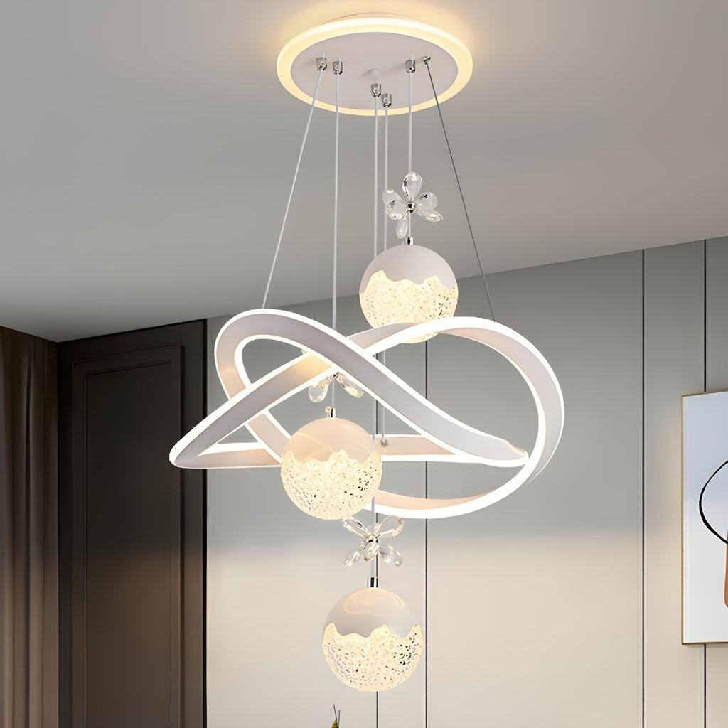 Modern LED Pendant Light Butterfly Decoration 3 Color Temperature Adjustable Color Temperature Aluminum Island Lighting Fixture, Suitable for Kitchen, Dining Room