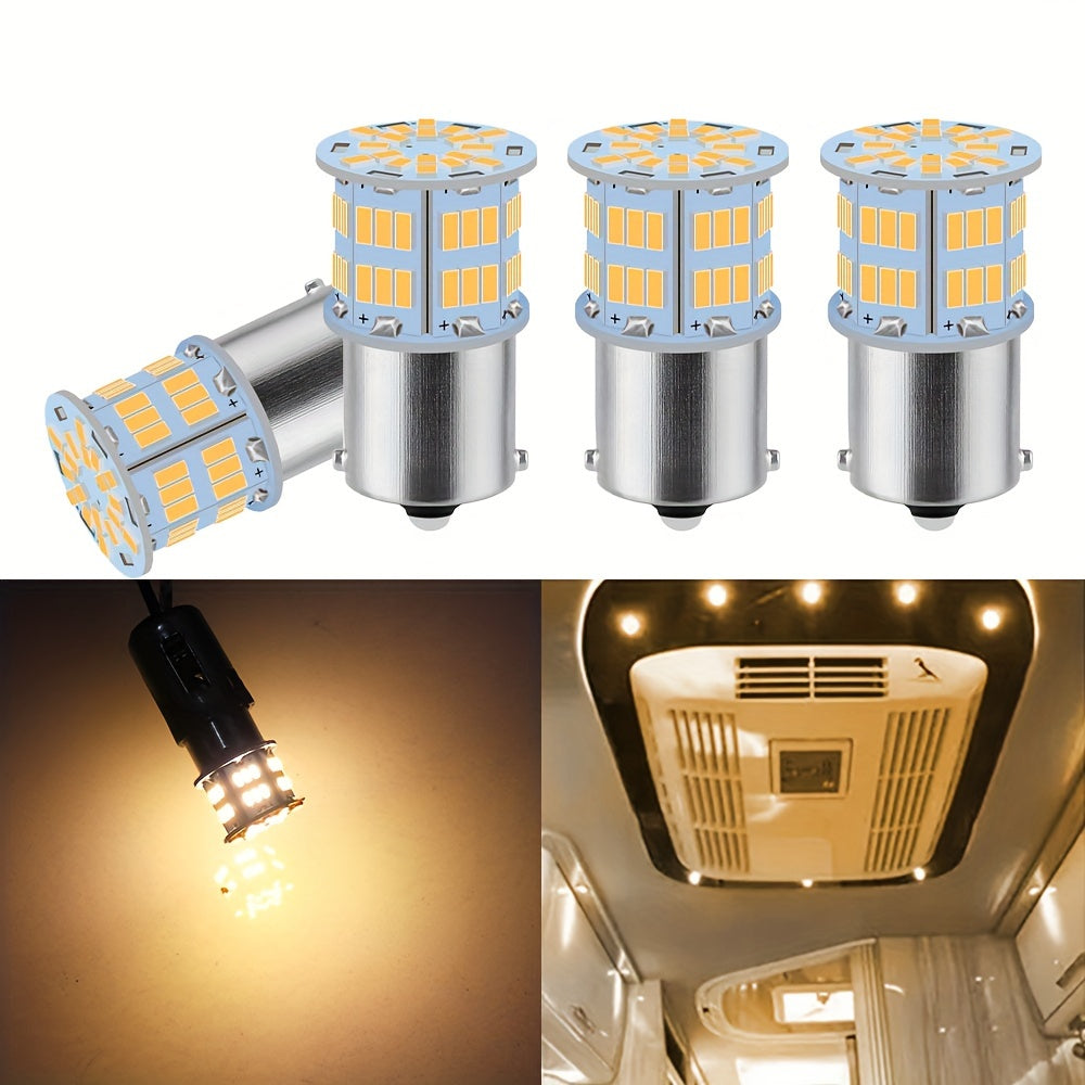 2/4/8-pack RV LED bulb - 3014 54-SMD, DC 12V white/warm white light - suitable for RV, camper van and marine lighting, replaces 1156 1141 1003 BA15S P21W LED interior bulb, battery not included