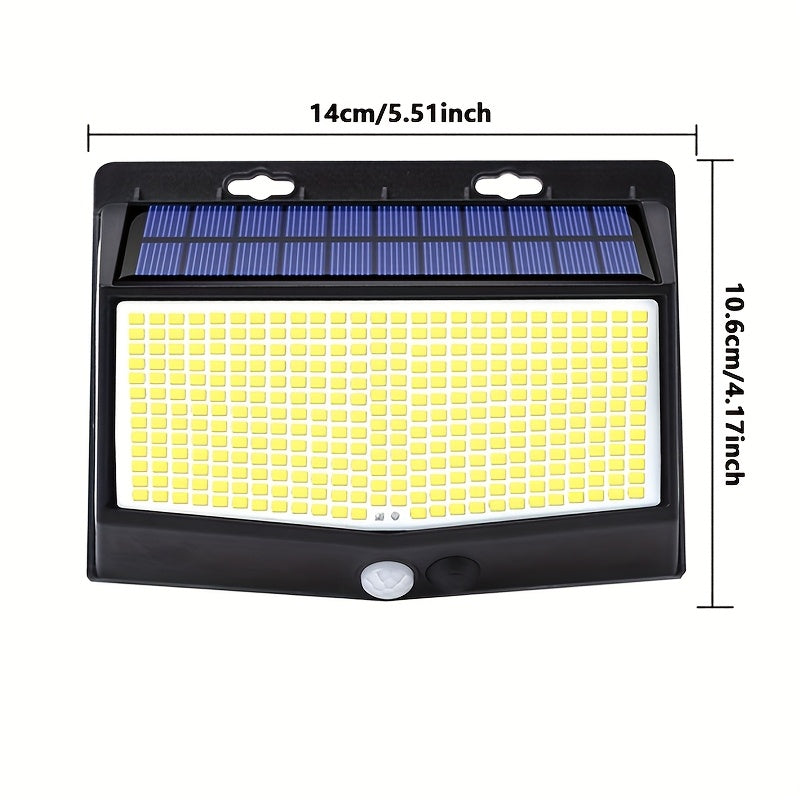 1/2/4 Pack Solar Outdoor Wall Light, Equipped with 468 LED Beads, with PIR Motion Sensor, Outdoor Solar Street Light Features 3 Lighting Modes, IP65 Protection Rating, Perfect for Courtyard Garden