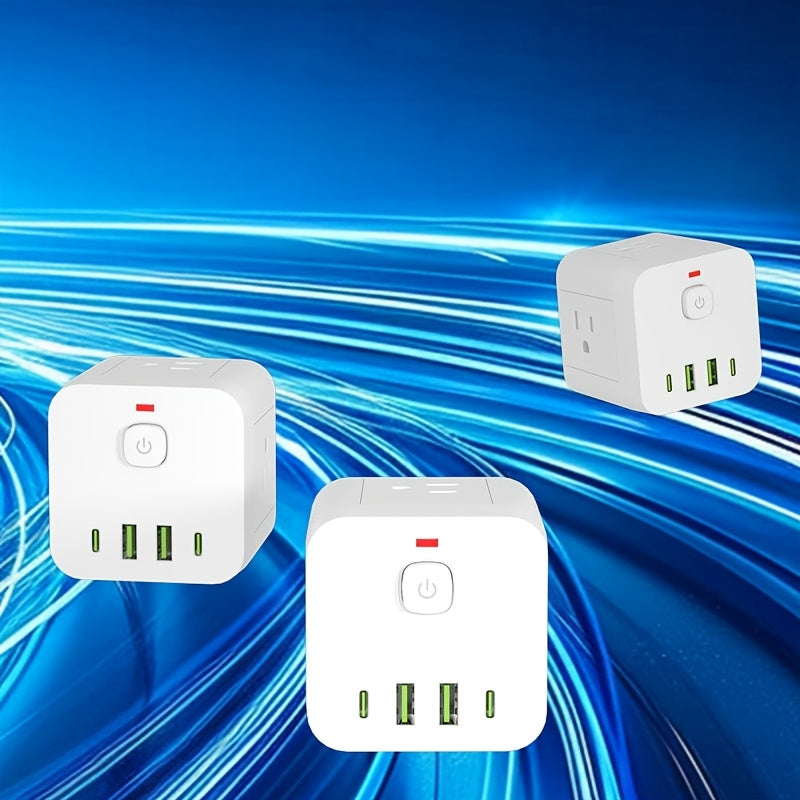 3pcs Power Socket Is Small And Portable, With Four AC Outlets And 2 USB-A+2 USB-C Outlets. It Is Suitable For Travel, Business Trips, Ships, Homes, Bedrooms And Kitchens. Multiple Devices Can Be Used At The Same Time.