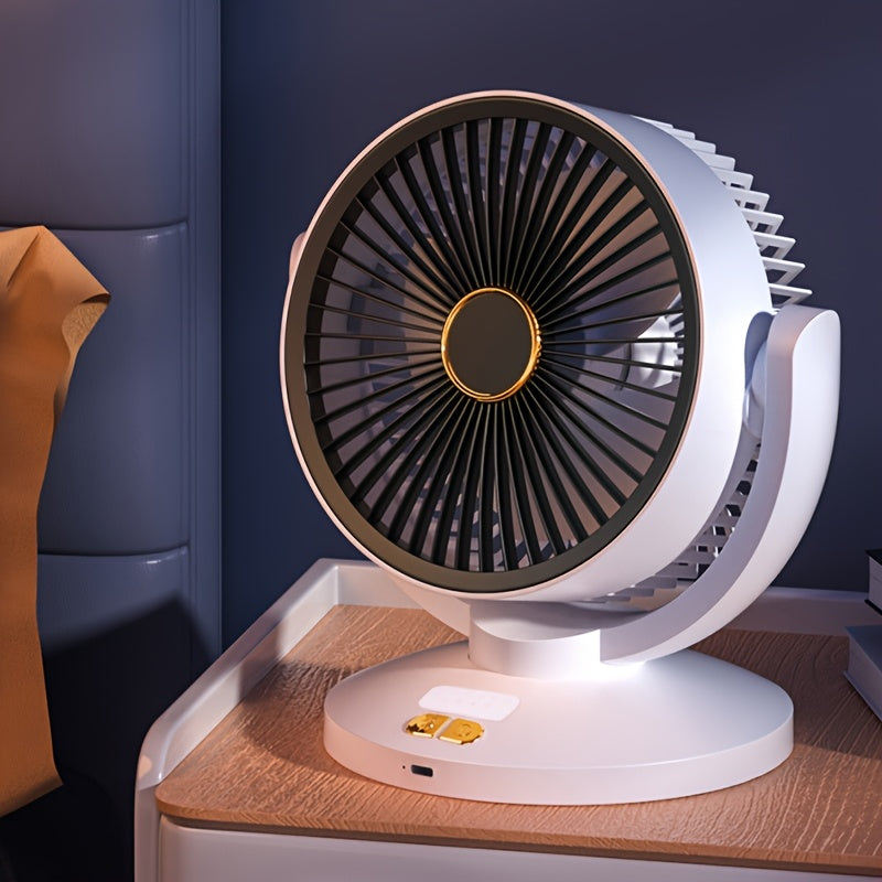 New Rechargeable Desktop Fan, Adjustable Wind Speed and Tilt Angle, Perfect for Bedroom, Living Room and Office, Brings Flexible and Comfortable Cooling