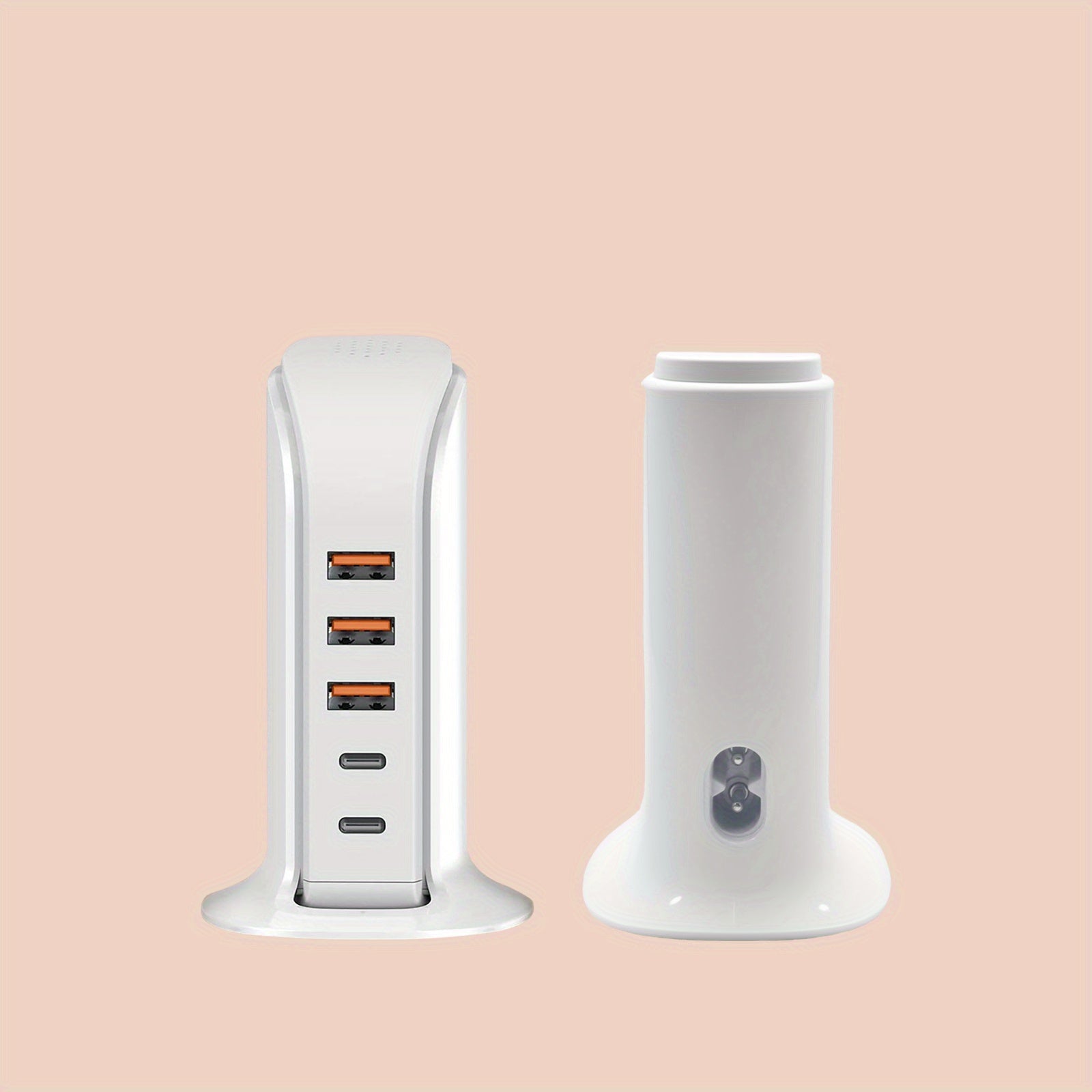 Vertical Multi-Port Charger with 3 USB & 2 Type-C Ports – Compact Travel Design, Adjustable Charging Voltage (110V-220V), Compatible with Multiple Devices for Smartphones, Tablets, Cameras, and Drones, Travel Charger, Sleek Charger Design, Robust Construc