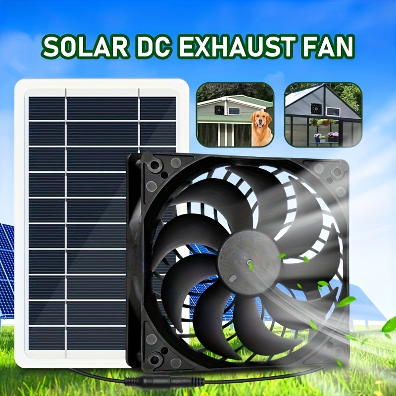 2W Portable Solar Fan, Solar Panel Combination Portable Cooling Fan, Photovoltaic Solar Panel, Suitable for Greenhouse Pet Ventilation, Outdoor Camping or Home Use | Solar Powered Electric Fan, IP65