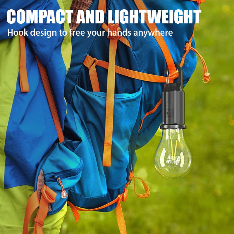2-pack solar warm light - USB rechargeable, bright holiday decorative bulb with hook, portable hanging lantern, suitable for tents, streets, gardens, homes, night markets, emergencies