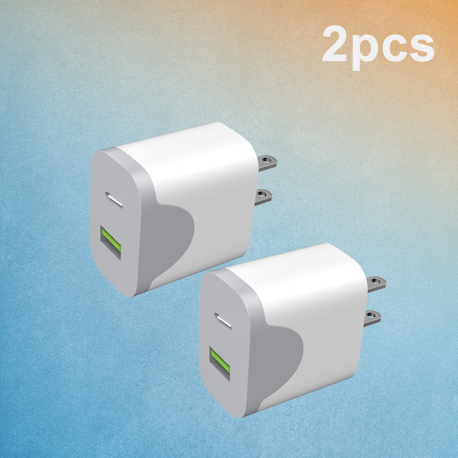 USB C Dual Port Wall Charger Block, for lPhone 16/ 15 Charger USB C Wall Charger Adapter +USB A Quick Charging Brick Plug