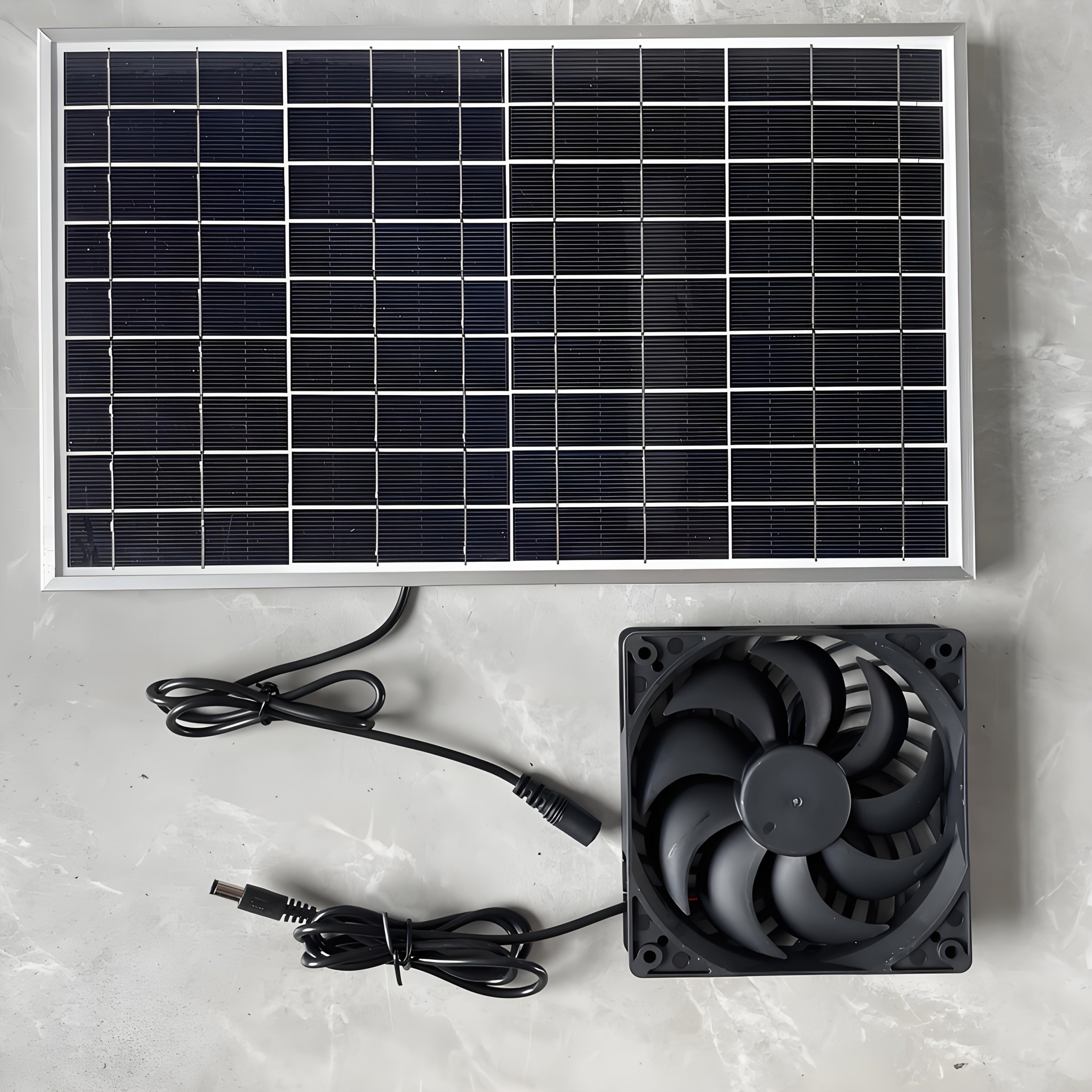 Solar Fan Ventilation Set, Outdoor Air Circulation Exhaust System for Courtyard, Flower Shed, Chicken Coop, Greenhouse, Cabin, Pet House and Window Use