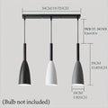 1-Piece Nordic Modern 3-Head Pendant Light, E27 Socket, White/Gray/Black Iron Art Pendant Lamp, Bulb Not Included, Decorative Light for Office, Kitchen and Dining Room
