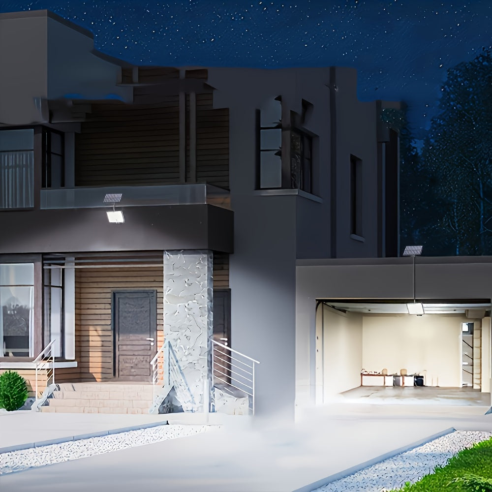 2PCS Commercial Street Area Lighting, 400LED Solar Motion Sensor Outdoor Light, Remote Control, Separate Panel, Dusk-to-Dawn Illumination, Outdoor Balcony, Yard, Garden, Street, Shed, Wall, Christmas Gift, Emergency Lighting Tool
