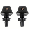 2-Pack Car Windshield Wiper Nozzle Set - Brass Color, Durable Plastic Material, Adjustable Water Flow for Enhanced Cleaning, with Rain Outlet Cap
