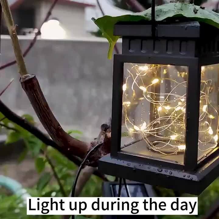一件太阳能户外复古宫灯，IP65防水太阳能串灯，30颗LED便携式太阳能充电户外小台灯——适用于阳台、露台、散步、阅读、露营、万圣节及圣诞派对氛围灯