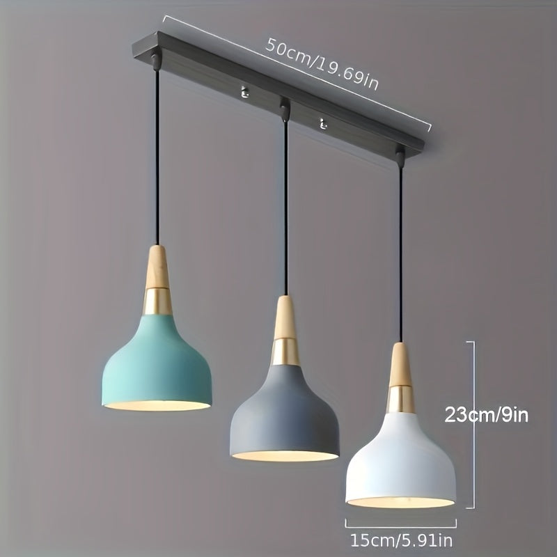 Modern minimalist design, detachable metal lampshade, hardwired rod, suitable for bedroom and dining room areas - includes mounting accessories, E26 base (bulb not included)
