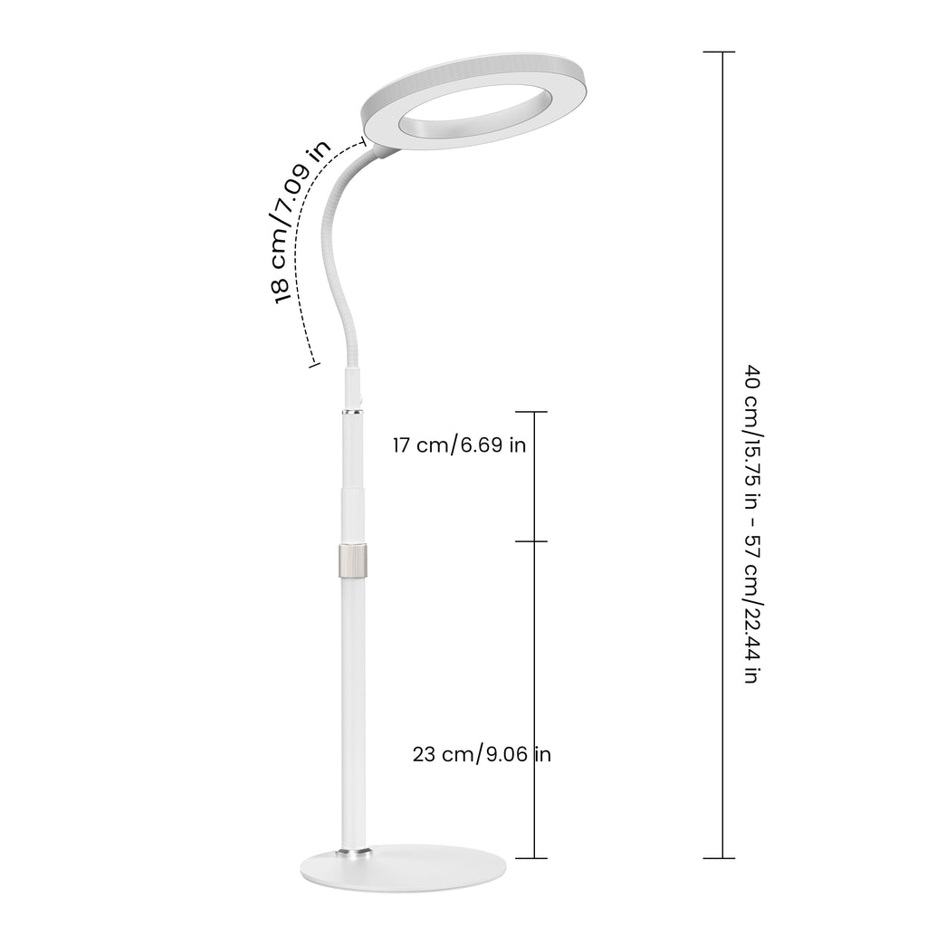 bseah indoor plant grow adjustable LED light - full spectrum ring light with automatic timer, 3/9/12 hour timer, 9 dimming levels, USB powered, flexible long neck tube suitable for large plants