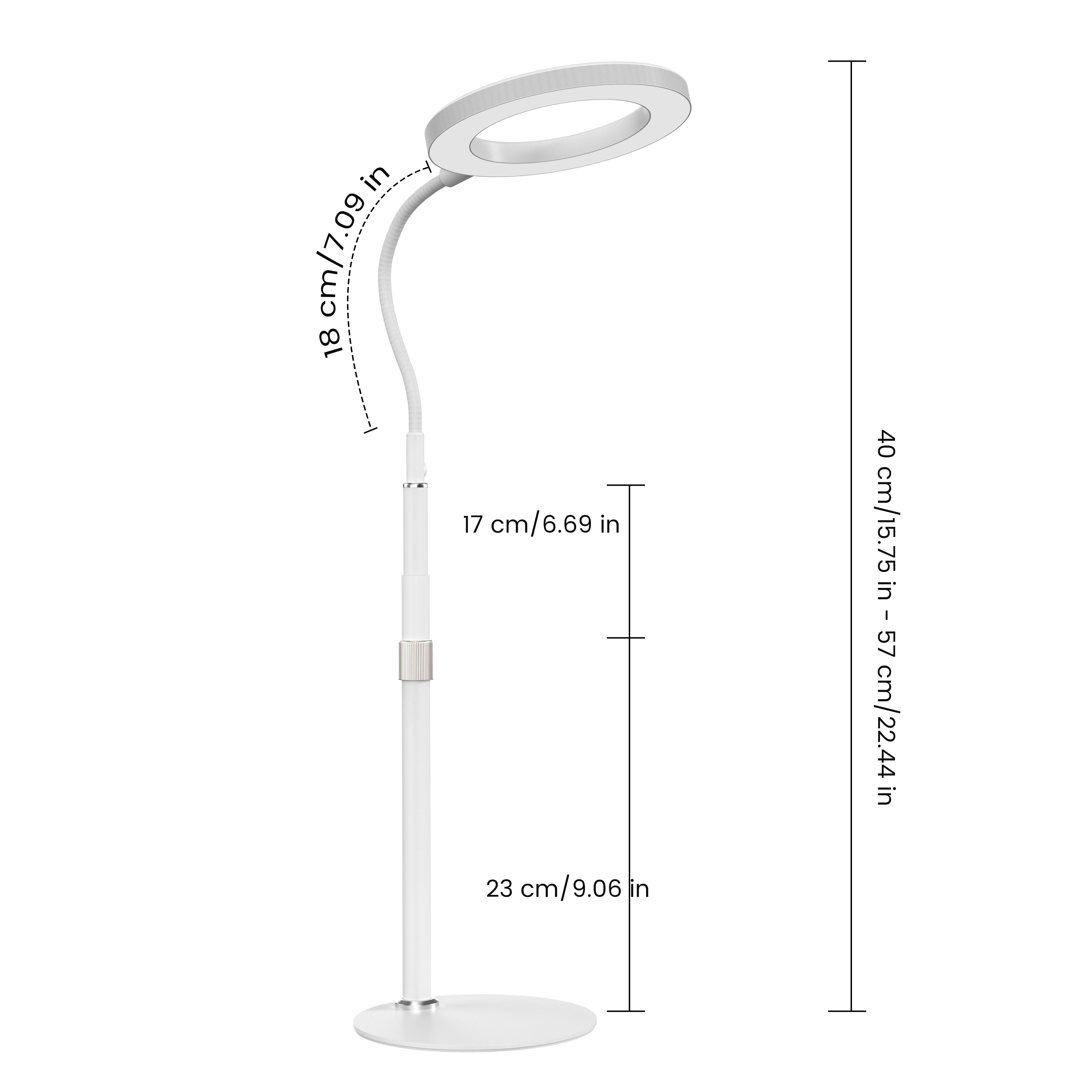 bseah indoor plant grow adjustable LED light - full spectrum ring light with automatic timer, 3/9/12 hour timer, 9 dimming levels, USB powered, flexible long neck tube suitable for large plants