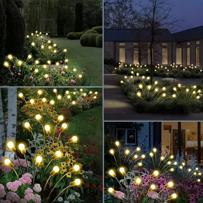 Solar Firefly Light, Equipped with Ten LED Beads, Wind-Driven Lawn Light, Courtyard Garden Ground Insert Light, Ambient Camping Light