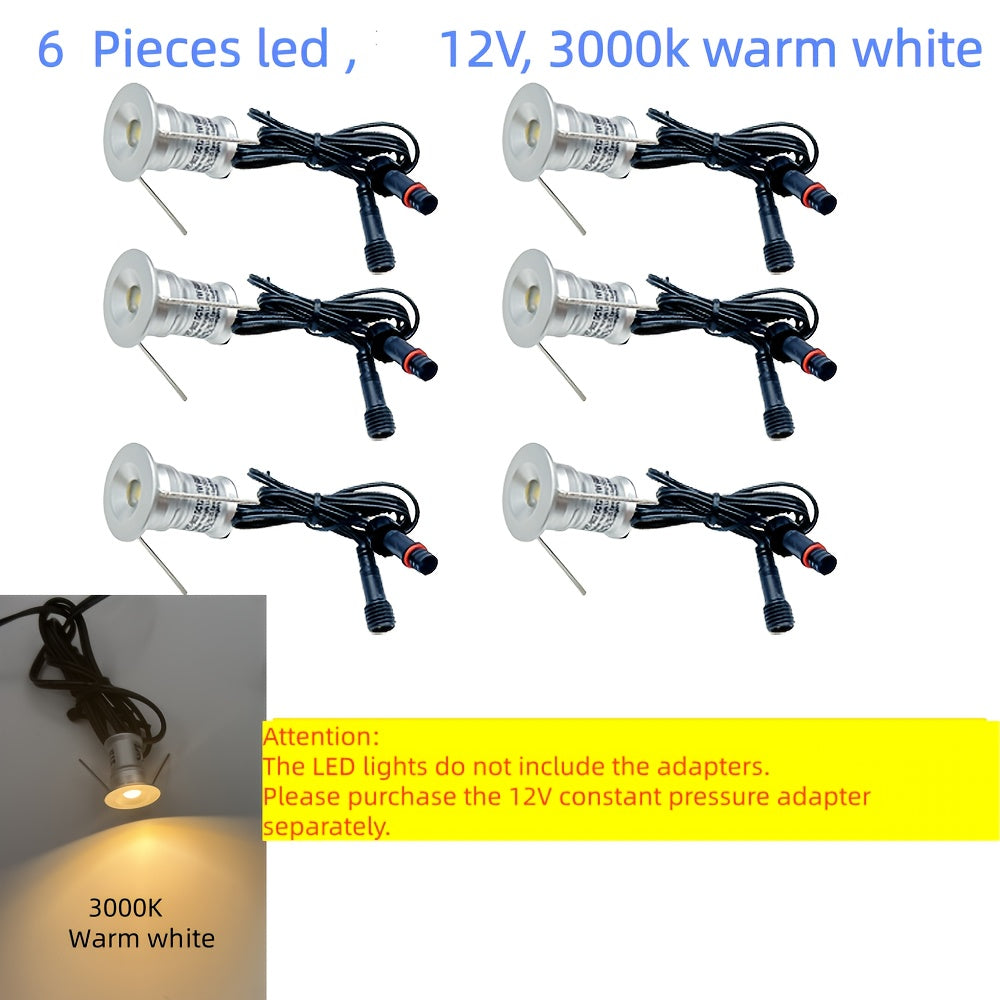 6个/11个 低压 12V 迷你地下灯，LED楼梯地面景观灯，1W楼梯甲板灯，12V花园灯，IP65户外15mm埋地LED灯，庭院、小路、露台装饰射灯