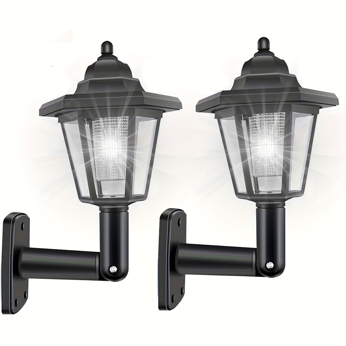 1/2 Pack Solar Outdoor Small Hexagon Palace Light, Outdoor Landscape Garden Decorative Light, Solar Light Outdoor LED Solar Wall Light, Vintage Light, Waterproof Outdoor Solar Street Light, Eco-Friendly Energy Saving, Perfect for Lawn