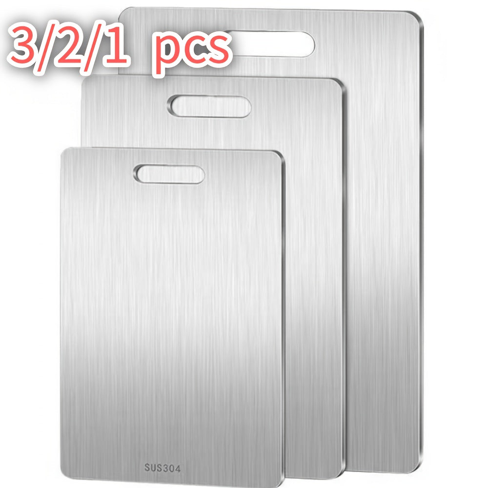 3-Pack Ultra-Durable Cutting Board – 3/2/1 Pieces Optional, Corrosion-Resistant Stainless Steel – Perfect for Meat, Vegetables &amp; Fruit – Dishwasher Safe, Portable for Indoor &amp; Outdoor Use – Essential Kitchen Tool for Home