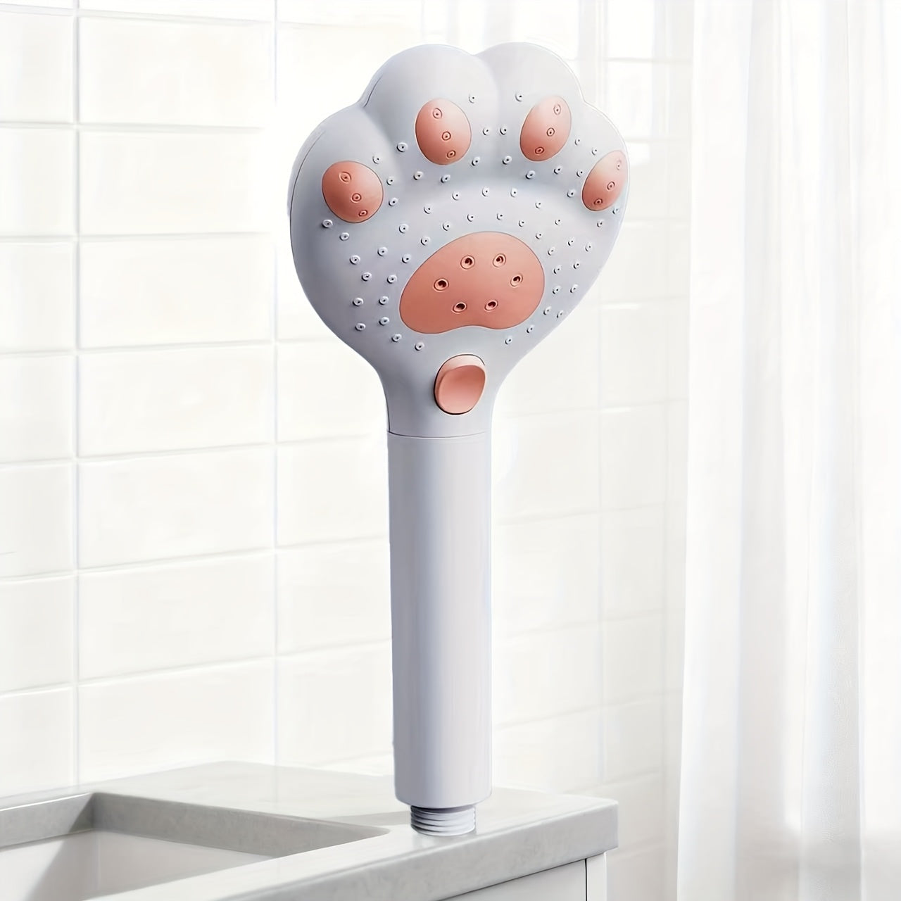 1 Adjustable Handheld Showerhead, Claw-Shaped Design, 3-Speed Massage, for Bathroom, Wall-Mounted & Hanging, Plastic Material, Shower Use Only
