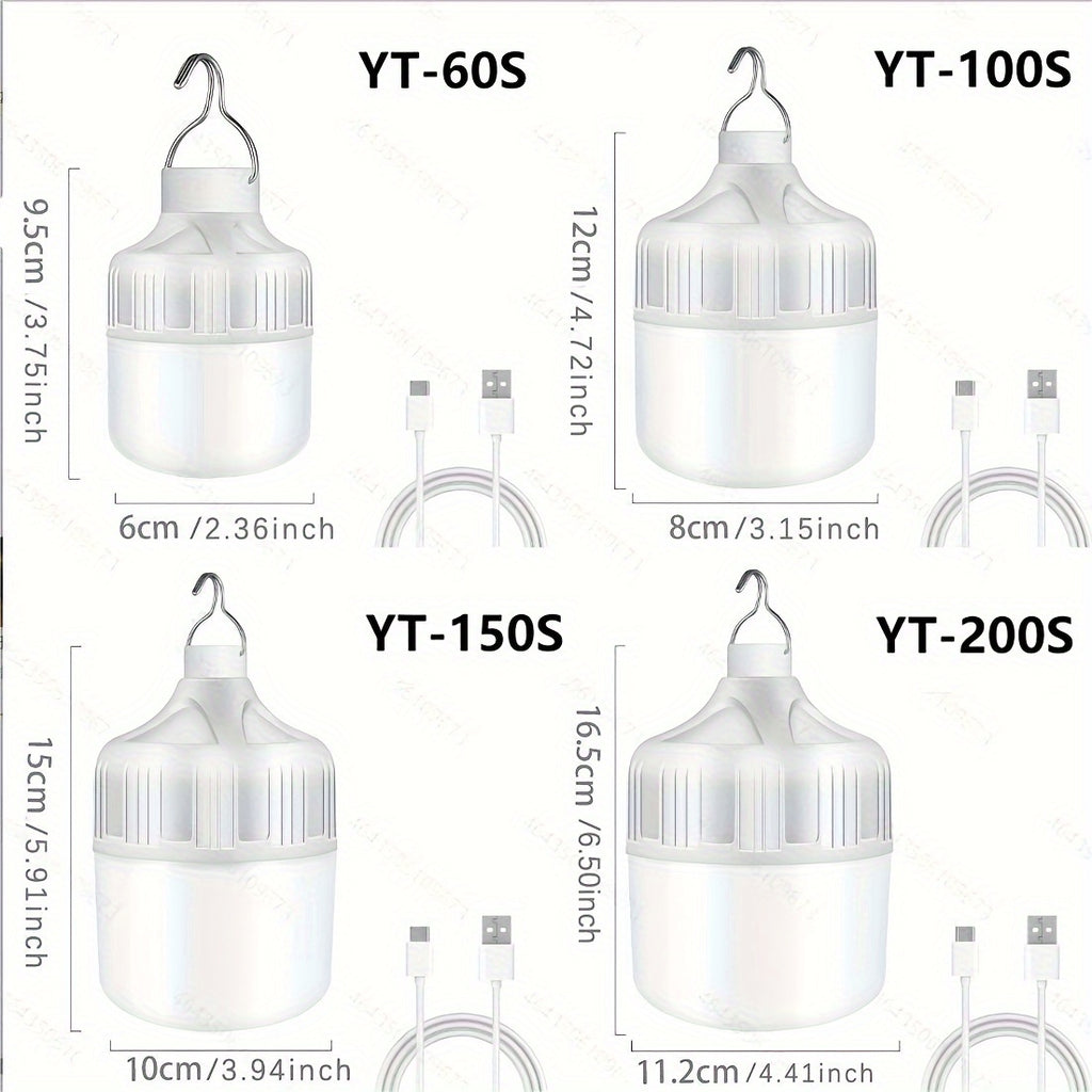 One Rechargeable Light Bulb Lamp, Portable Night Light, High Brightness Lamp with Hook, for Outdoor, BBQ, Party, Emergency, Adventure, Campus Gathering, Camping, Gift