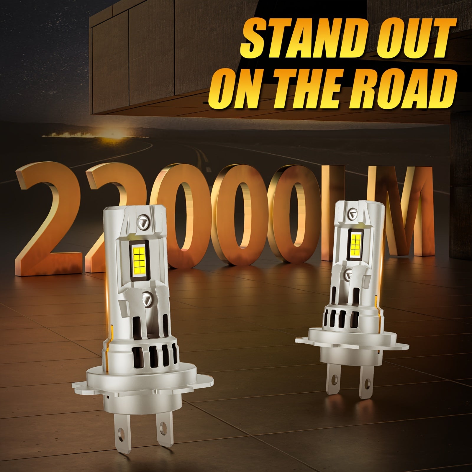 AILEO 2只装涡轮增压H7 LED大灯灯泡 120W超强功率 22000流明 超白光 6500K 12V H7汽车灯