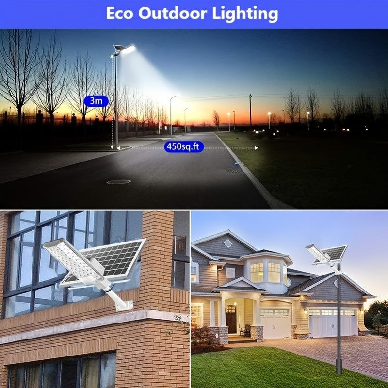 Solar Street Light, LED Wall Light, Courtyard Light, Outdoor Lighting, 6000mAh Lithium Battery, Smart Light Control, with Remote Control, Solar Charging, 74 High-Brightness LED Beads, Widely Used in Gardens, Lawns, Garages, Farmland
