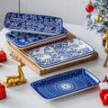 6-Piece Rectangular Plate Set, 8.1" x 4.5", Rectangular Ceramic Dinner & Appetizer Plates, Porcelain Dinner Plates – Perfect for Sushi, Salad, Dessert, Pasta – Oven, Microwave & Dishwasher Safe