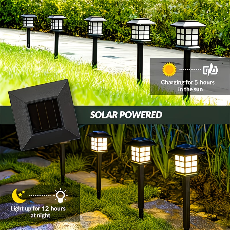 24/12-Piece Solar Outdoor Light, IP44 Street Light, LED Landscape Lighting Garden Light, Suitable for Sidewalk, Driveway, Courtyard and Lawn - Warm Light, 12-Piece Pack. Thanksgiving, Christmas and New Year Gift Decoration.
