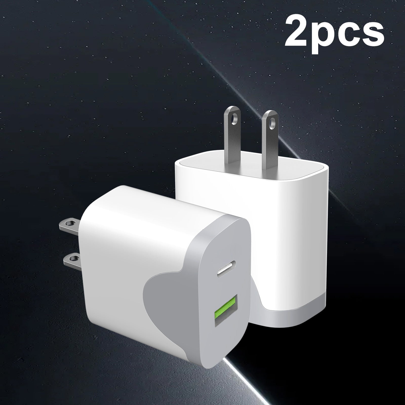 USB C Dual Port Wall Charger Block, for lPhone 16/ 15 Charger USB C Wall Charger Adapter +USB A Quick Charging Brick Plug