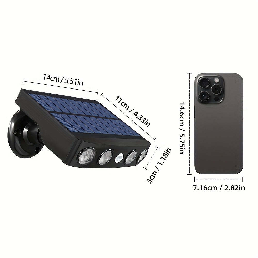 1 Warm/White Light Outdoor Solar Simulation Security Light, Garden Security Light, Garage Lighting, 1200mAh, Square Security Light, Dusk-to-Dawn with Motion Sensor, Perfect for Courtyard Garden Street Lighting