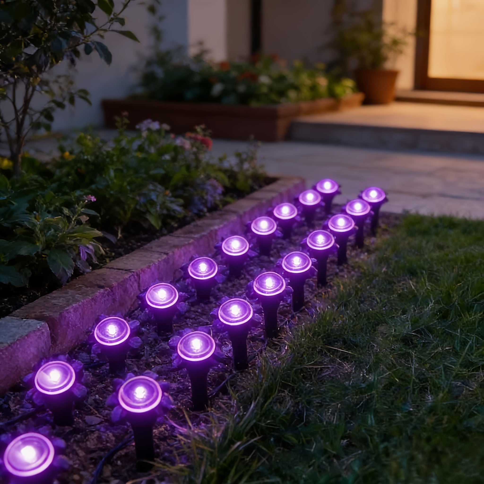 30 LED Solar Garden Light, Purple Fairy Light, IP44 Waterproof Durable, Ground Insert Outdoor Garden Lamp, Decorative Lighting for Walkways, Lawns, Camping Parties etc.