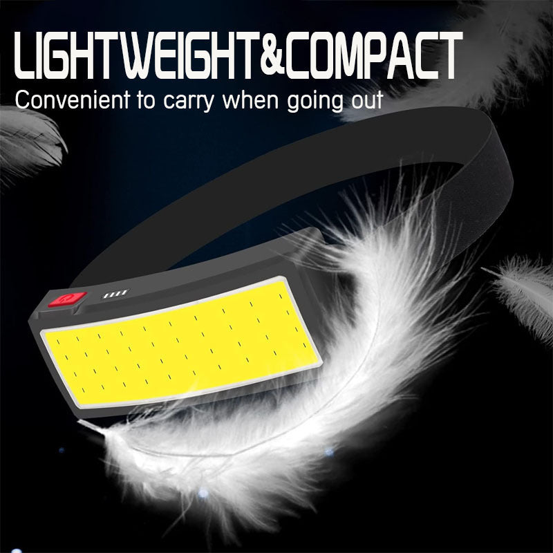 1PC COB Headlamp, USB Rechargeable Reading Flashlight, 3 Lighting Modes, Bright Portable Bedside Study Flood Light for Home Office Use