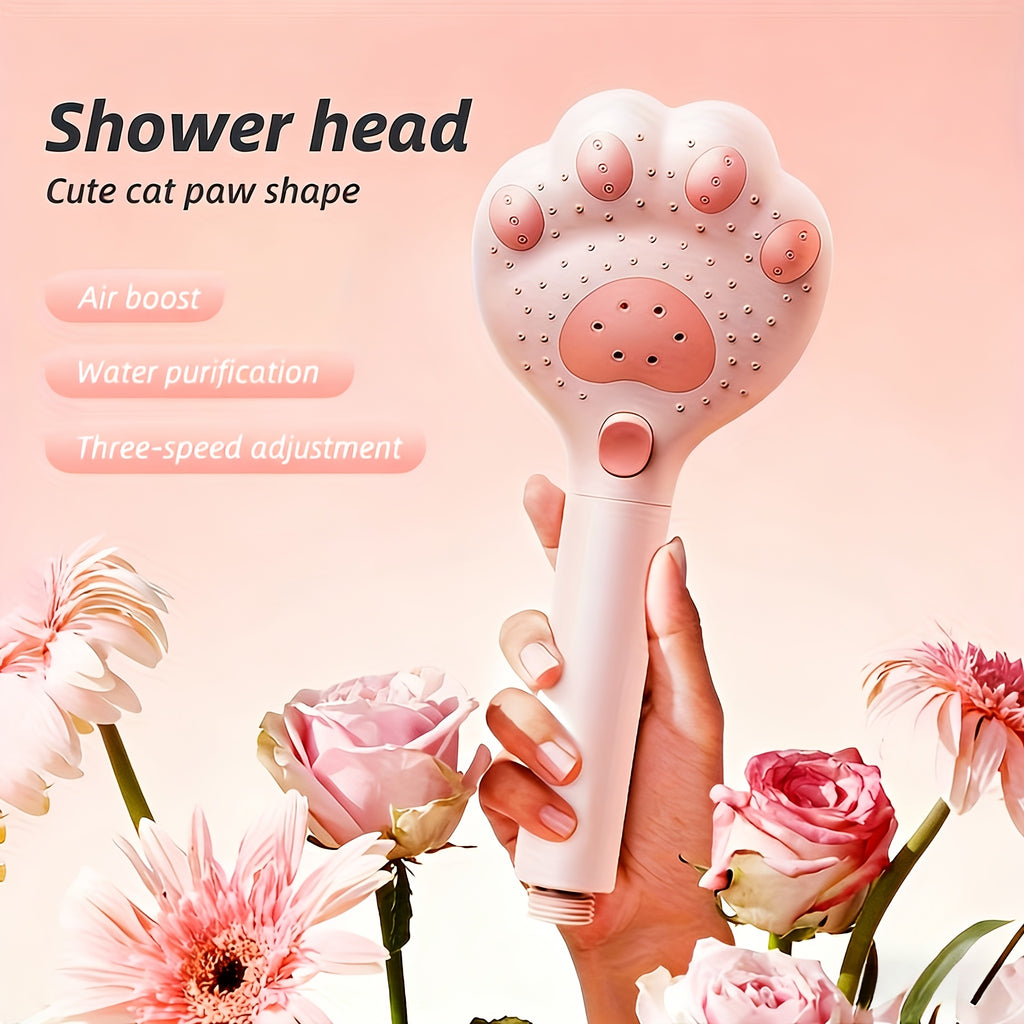 1 Adjustable Handheld Showerhead, Claw-Shaped Design, 3-Speed Massage, for Bathroom, Wall-Mounted & Hanging, Plastic Material, Shower Use Only