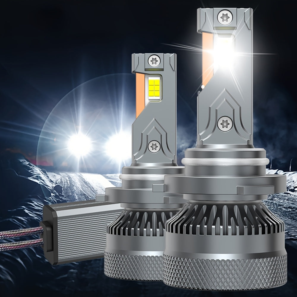 2-Pack 45000 Lumens 320W H4/9003/HB2 H7/H18 H11 H9 H8 LED Car Headlight Bulbs H1 H9 9005 HB3 9006 HB4 9012 Hir2 High/Low Beam Integrated 6500K White Light 800% Brightness External Driver CANBUS Plug-and-Play 12V-24V Lifespan Up to 50,000 Hours QY034