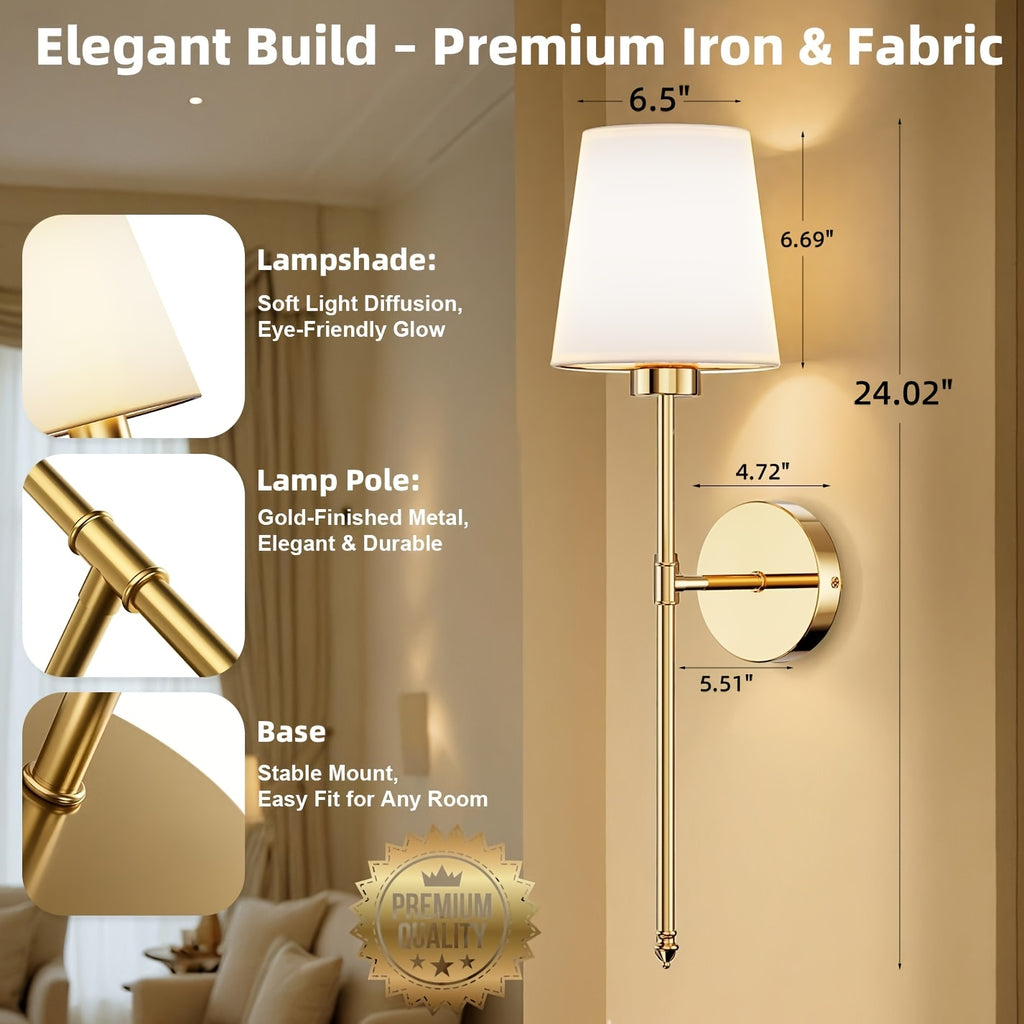 Wall Light Battery Operated 2-Piece Set Rechargeable Wall Light 10-Color Wireless Wall Light 2 Sets, Dimmable Bulb and Remote Control, Suitable for Bedroom, Living Room, Hallway Decoration