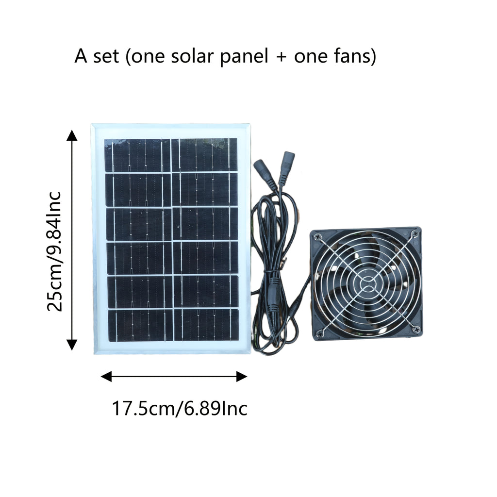 15W Portable Solar Panel with Fan | Solar Panel and Portable Cooling Fan Combo, PV Solar Panel Kit, Suitable for Greenhouse & Pet Ventilation, Outdoor Camping and Home Use | Solar Powered Fan