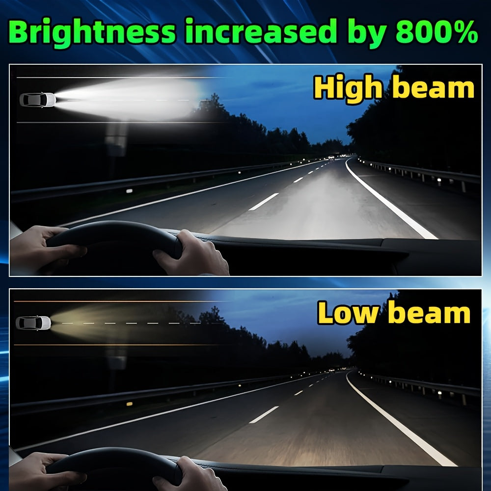 9005/HB3 H11 LED Headlight 4-Piece Set, Cool White 6500K, for 2010-2017 Toyota Prius, 600% Brightness Increase, High/Low Beam Both Easy to Install, Compact 1:1 Size, 3570 CSP Chip, No Battery Included