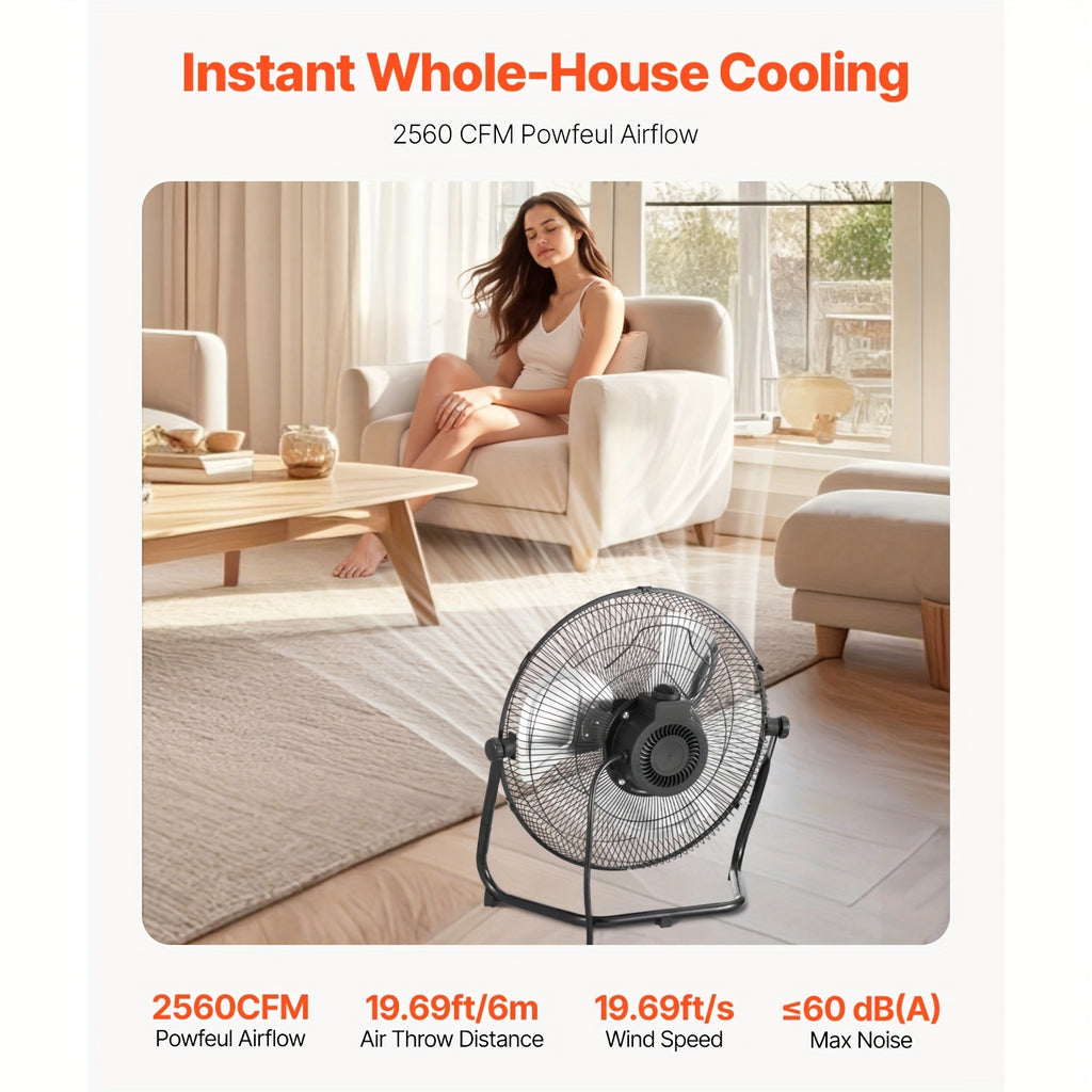 Industrial Floor Fan, Regular Grill, 14/18/20inch, 1/2 Pack, US Plug, 110V