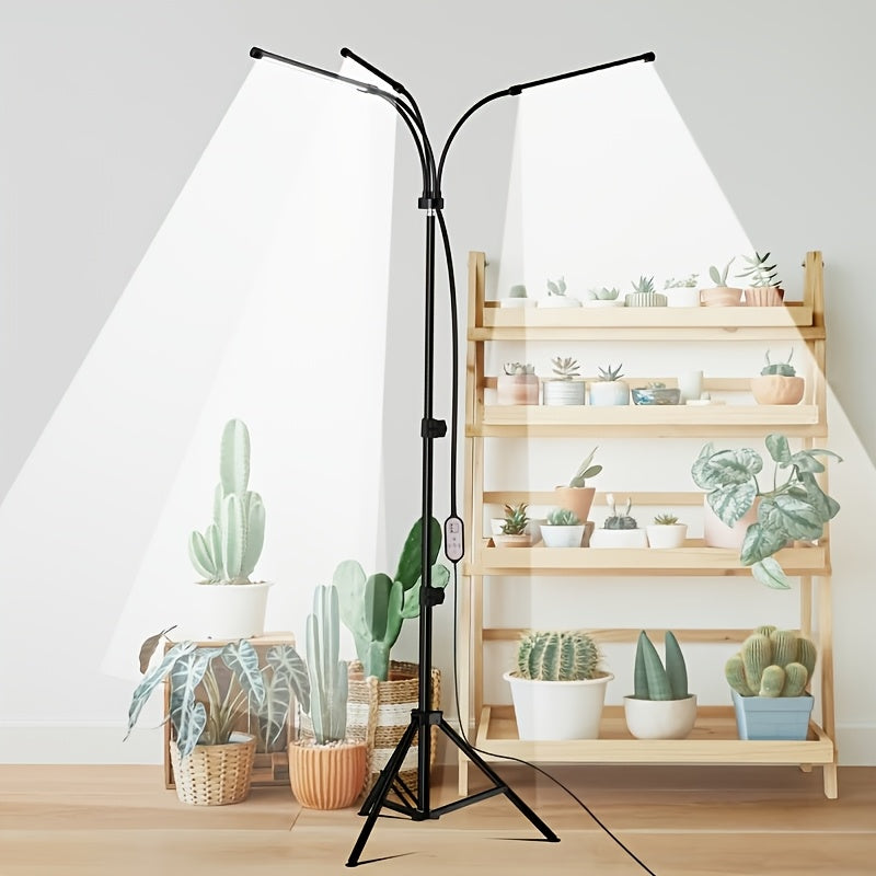 Single Head Plant Grow Light, Full Spectrum LED, Multiple Timing Modes, Red Blue White Light Optional, 20%-100% Dimmable Brightness, Perfect for Small Indoor Plants & Mini Bonsai