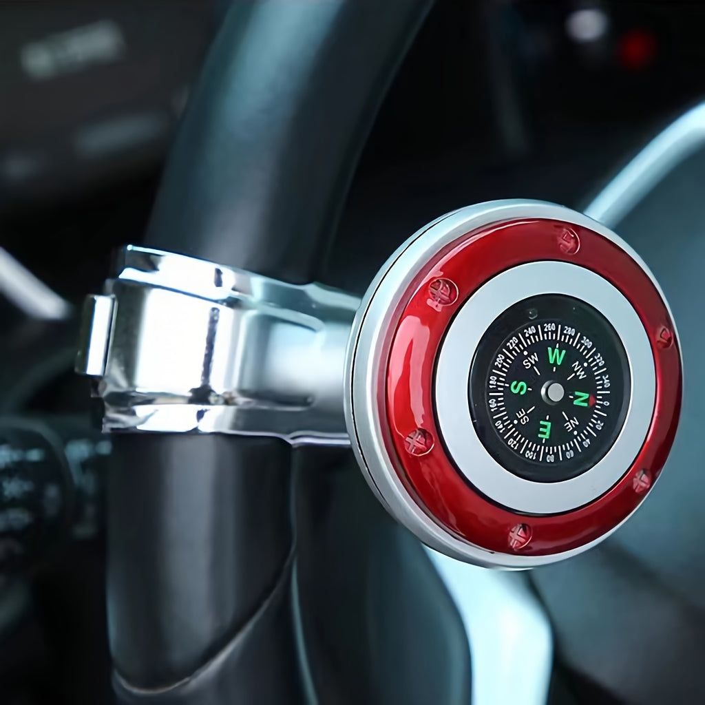 Car Steering Wheel Booster Ball, a Multi-Functional Compass Steering Wheel Gear, Designed Specifically for Vehicles, Reduces Driver Effort When Turning and Parking