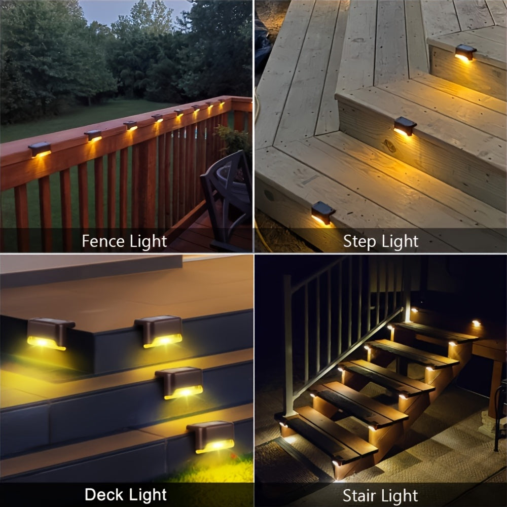 32/16/8/4 Pack Solar Outdoor Courtyard Light - Waterproof LED Warm White Landscape Lighting, Durable Matte Metal Finish, Auto On/Off Solar Light, Perfect for Stairs, Steps, Fences, Courtyards and Pathways, Sturdy Structure