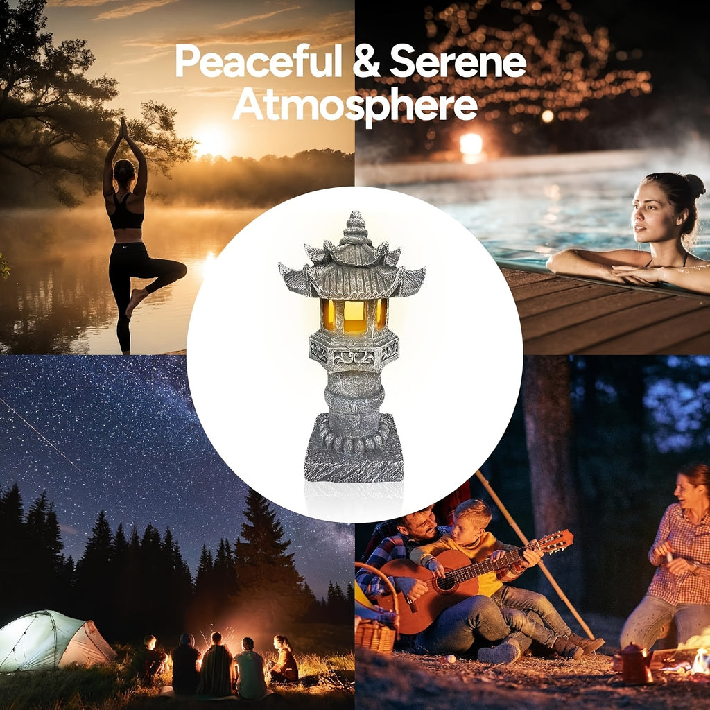 OTDECOR 1-Piece Vintage Style Spire Outdoor Statue Light, Outdoor Courtyard Decoration, IP44 Resin Outdoor Garden Decor, for Courtyard Art, Lawn Decoration, Porch, Patio, Balcony, Gift for Mom and Mother-in-Law