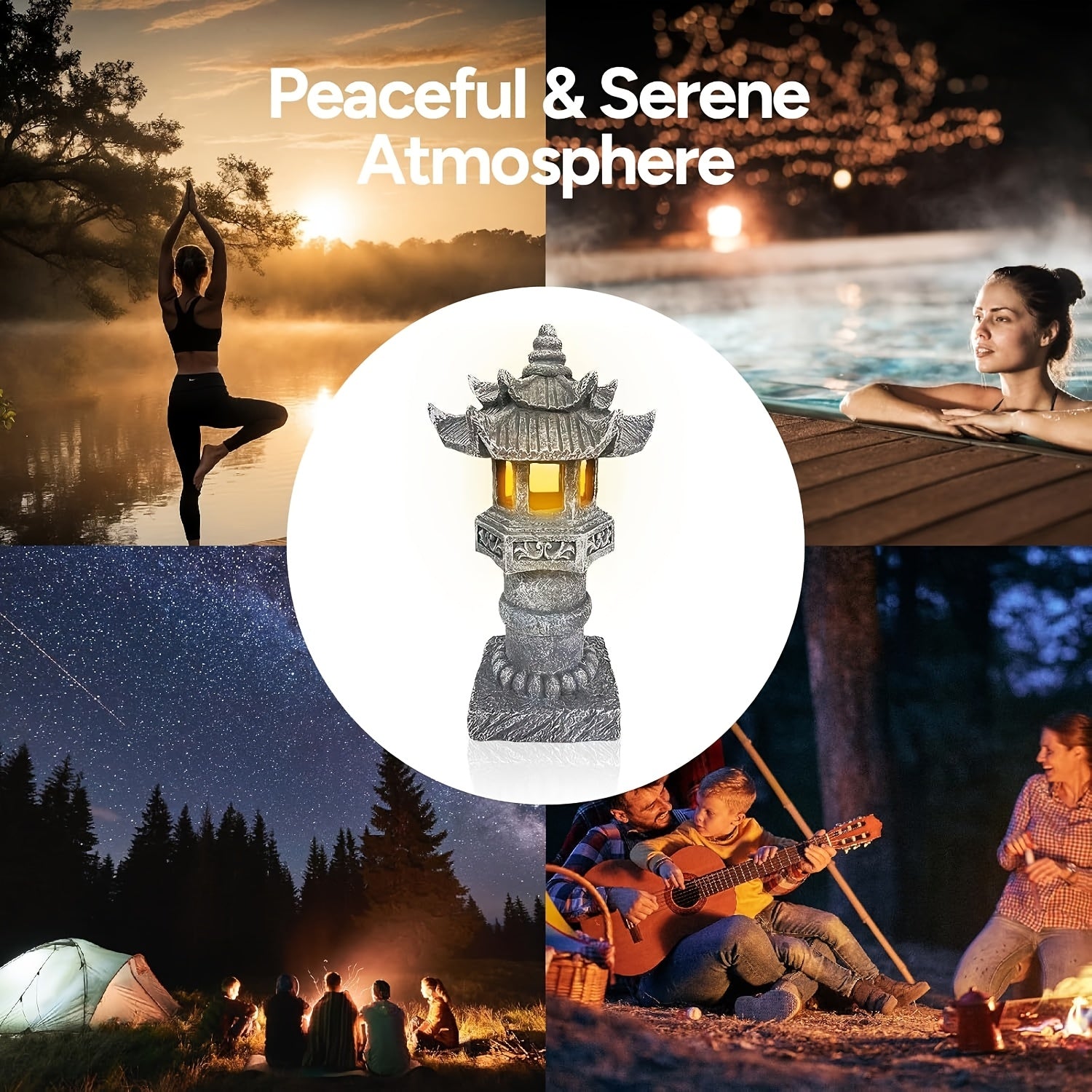 OTDECOR 1-Piece Vintage Style Spire Outdoor Statue Light, Outdoor Courtyard Decoration, IP44 Resin Outdoor Garden Decor, for Courtyard Art, Lawn Decoration, Porch, Patio, Balcony, Gift for Mom and Mother-in-Law