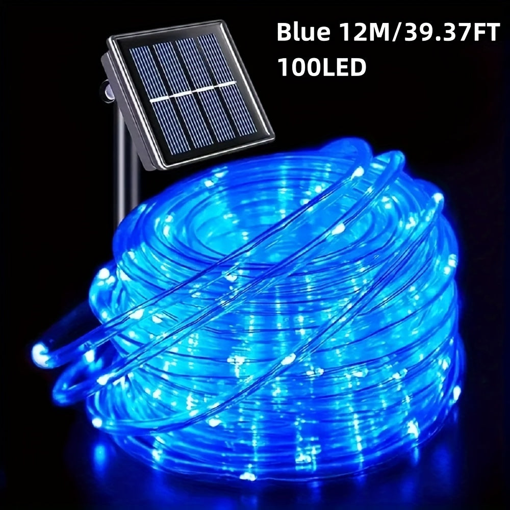 1 件户外太阳能灯管，22/39/72 英尺 50/100/200 LED 灯串，8 种模式花园绳灯装饰婚礼圣诞节万圣节复活节感恩节，露台门廊游泳池圣诞树，派对户外装饰灯，持久续航防风防雨