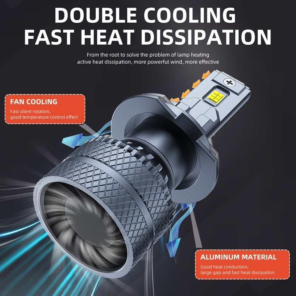 2-Pack O193 H11 LED Headlight Bulbs H11 Super Bright LED Headlights 800W High Power 6500K Color Temperature Compatible with H1, H4, H7 Sockets Improves Night Driving Safety 800% Brightness Increase Fits HB3, 9005, HB4, 9006, HIR2