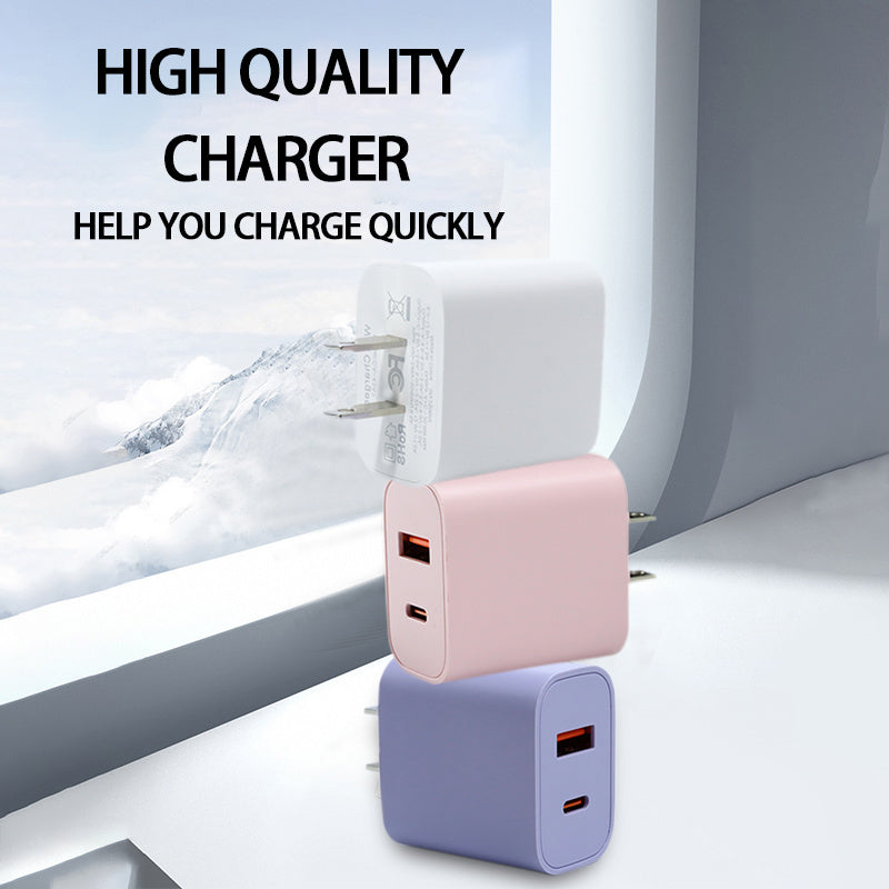 A Fast Dual USB-C Adapter with Two Ports for Quick Charging, Featuring a 6-Foot Cable, Compatible with Android Devices, Tablets, And More, Perfect for The Holiday Season