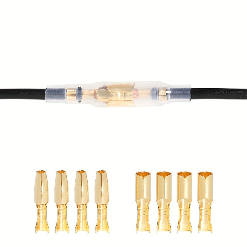 200/400-Piece 4.0mm Bullet Connector Male & Female Set – Brass Bullet Terminal Connectors with Insulating Sleeves, Crimp Terminal Connectors, Automotive Electrical Connectors, Motorcycle Connector Kit